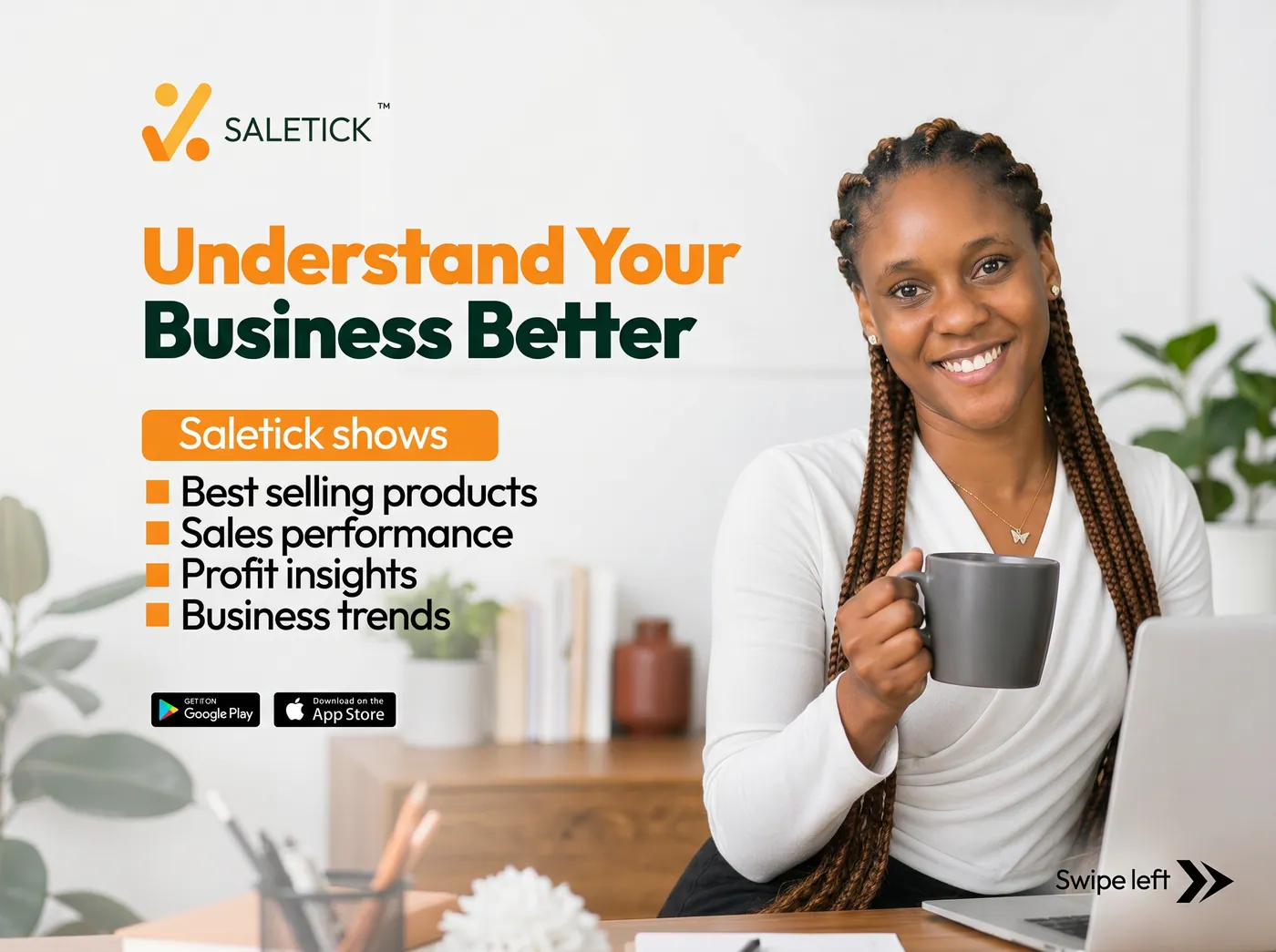 SaleTick dashboard showing inventory success